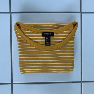 Forever 21 Classy Yellow and White Stripes T-Shirt / Size M / New with no Tag.